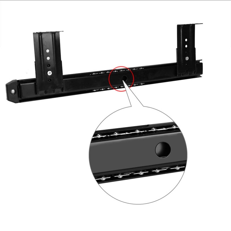 KINJOEK 4 PCS 14 Inch Under Desk Keyboard Tray Rails Slides, Adjustable Height Heavy Duty Ball Bearing Keyboard Mount Track, Black - Image 5